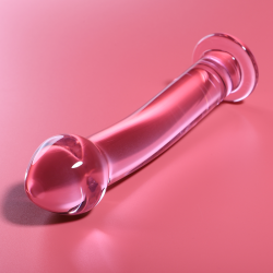modèle 11 gode en verre borosilicate rose 16 cm -o- 3 cm