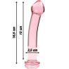 modèle 11 gode en verre borosilicate rose 16 cm -o- 3 cm