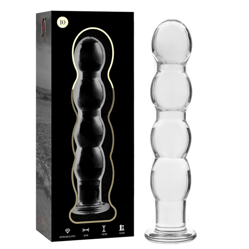 modèle 10 gode en verre borosilicate clair 16.5 cm -o- 3.5 cm