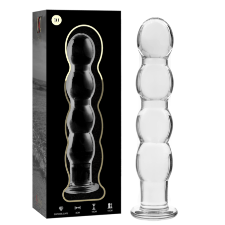 modèle 10 gode en verre borosilicate clair 16.5 cm -o- 3.5 cm