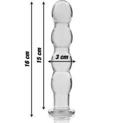 modèle 10 gode en verre borosilicate clair 16.5 cm -o- 3.5 cm