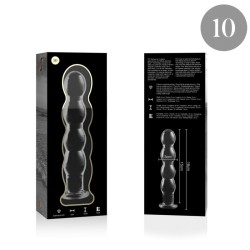 modèle 10 gode en verre borosilicate clair 16.5 cm -o- 3.5 cm