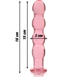 modèle 10 gode en verre borosilicate rose 16.5 cm -o- 3.5 cm