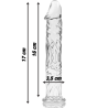 modèle 12 gode en verre borosilicate clair 17 cm -o- 3.5 cm