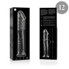 modèle 12 gode en verre borosilicate clair 17 cm -o- 3.5 cm