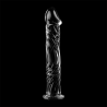 modèle 12 gode en verre borosilicate clair 17 cm -o- 3.5 cm