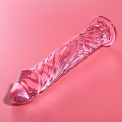 modèle 12 gode en verre borosilicate rose 17 cm -o- 3.5 cm