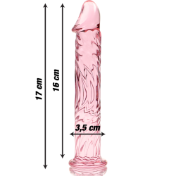 modèle 12 gode en verre borosilicate rose 17 cm -o- 3.5 cm