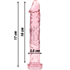 modèle 12 gode en verre borosilicate rose 17 cm -o- 3.5 cm
