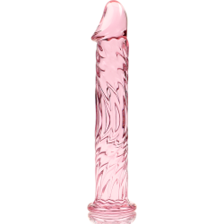 modèle 12 gode en verre borosilicate rose 17 cm -o- 3.5 cm