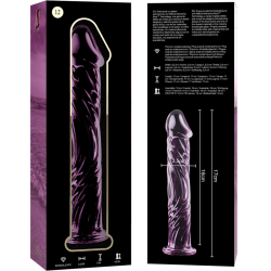 modèle 12 gode en verre borosilicate rose 17 cm -o- 3.5 cm