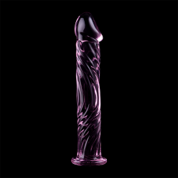 modèle 12 gode en verre borosilicate rose 17 cm -o- 3.5 cm