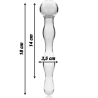 modèle 13 gode en verre borosilicate clair 18 cm -o- 3.5 cm