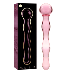 modèle 13 gode en verre borosilicate rose 18 cm -o- 3.5 cm
