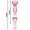modèle 13 gode en verre borosilicate rose 18 cm -o- 3.5 cm