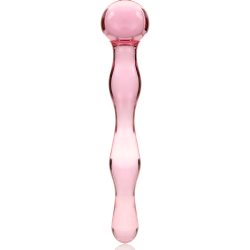 modèle 13 gode en verre borosilicate rose 18 cm -o- 3.5 cm