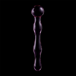 modèle 13 gode en verre borosilicate rose 18 cm -o- 3.5 cm