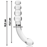 modèle 14 gode en verre borosilicate clair 18.5 cm -o- 3 cm