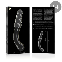 modèle 14 gode en verre borosilicate clair 18.5 cm -o- 3 cm