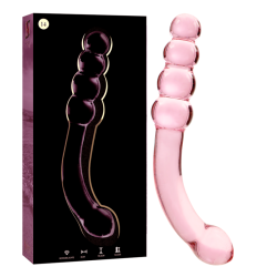 modèle 14 gode en verre borosilicate rose 18.5 cm -o- 3 cm