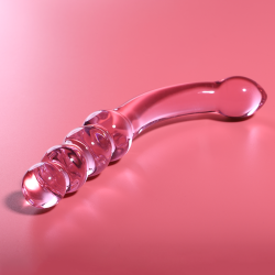 modèle 14 gode en verre borosilicate rose 18.5 cm -o- 3 cm
