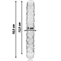 modèle 15 gode en verre borosilicate clair 18.5 cm -o- 3 cm