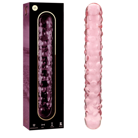 modèle 15 gode en verre borosilicate rose 18.5 cm -o- 3 cm