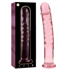 modèle 16 gode en verre borosilicate rose 18.5 cm -o- 3 cm