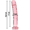 modèle 16 gode en verre borosilicate rose 18.5 cm -o- 3 cm
