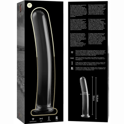 modèle 17 gode en verre borosilicate clair 18.5 cm -o- 3 cm
