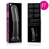 modèle 17 gode en verre borosilicate rose 18.5 cm -o- 3 cm