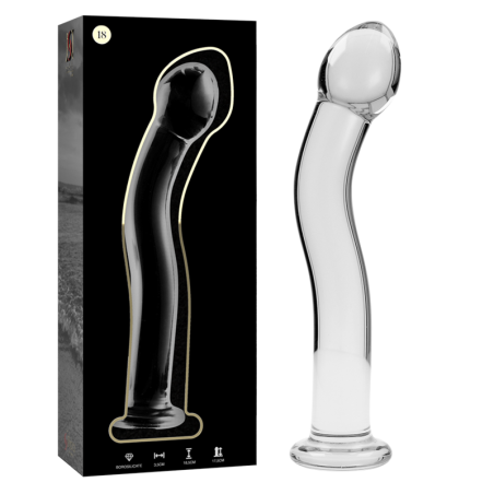 modèle 18 gode en verre borosilicate clair 18.5 cm -o- 3.5 cm
