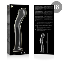 modèle 18 gode en verre borosilicate clair 18.5 cm -o- 3.5 cm
