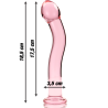 modèle 18 gode en verre borosilicate rose 18.5 cm -o- 3.5 cm