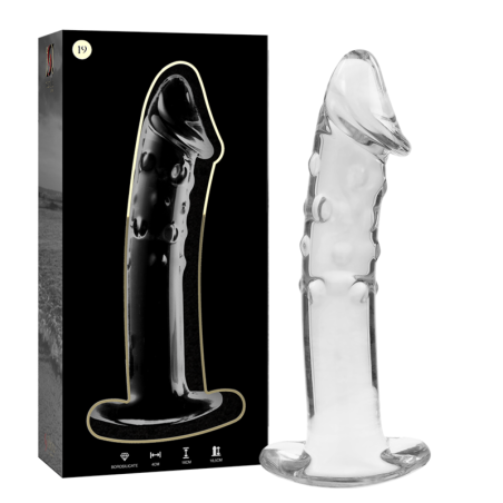 modèle 19 gode en verre borosilicate clair 18.5 cm -o- 4 cm