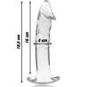 modèle 19 gode en verre borosilicate clair 18.5 cm -o- 4 cm