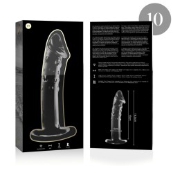 modèle 19 gode en verre borosilicate clair 18.5 cm -o- 4 cm