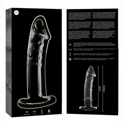 modèle 19 gode en verre borosilicate clair 18.5 cm -o- 4 cm