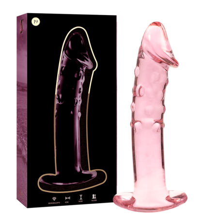 modèle 19 gode en verre borosilicate rose 18.5 cm -o- 4 cm