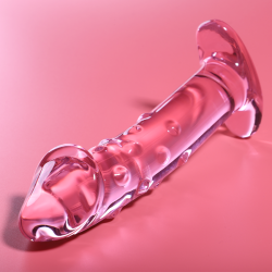 modèle 19 gode en verre borosilicate rose 18.5 cm -o- 4 cm