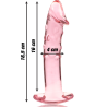 modèle 19 gode en verre borosilicate rose 18.5 cm -o- 4 cm