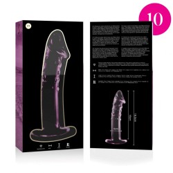 modèle 19 gode en verre borosilicate rose 18.5 cm -o- 4 cm