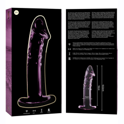 modèle 19 gode en verre borosilicate rose 18.5 cm -o- 4 cm