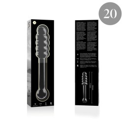 modèle 20 gode en verre borosilicate clair 20.5 cm -o- 3 cm