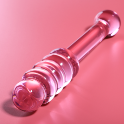 modèle 20 gode en verre borosilicate rose 20.5 cm -o- 3 cm