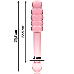 modèle 20 gode en verre borosilicate rose 20.5 cm -o- 3 cm