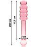 modèle 20 gode en verre borosilicate rose 20.5 cm -o- 3 cm