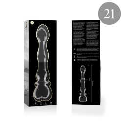 modèle 21 gode en verre borosilicate clair 20.5 cm -o- 3.5 cm