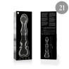 modèle 21 gode en verre borosilicate clair 20.5 cm -o- 3.5 cm