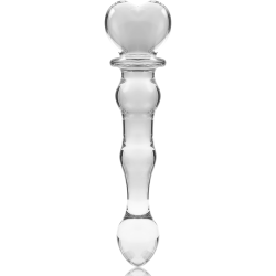 modèle 21 gode en verre borosilicate clair 20.5 cm -o- 3.5 cm